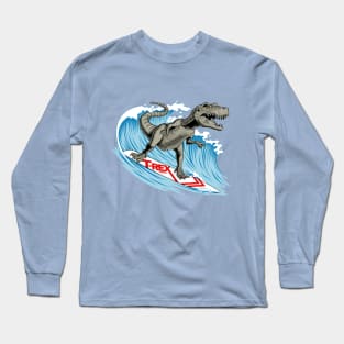 T-Rex Surfing Long Sleeve T-Shirt